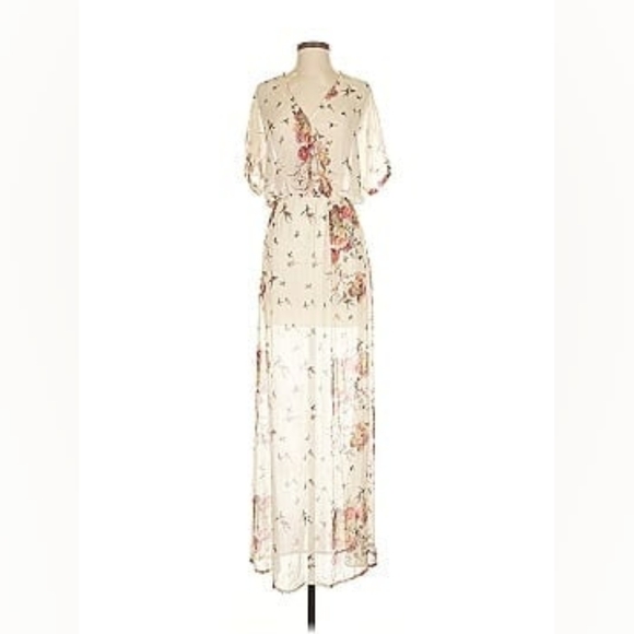 Zara Dresses & Skirts - EUC Zara Trafaluc Floral Sheer Maxi Dress